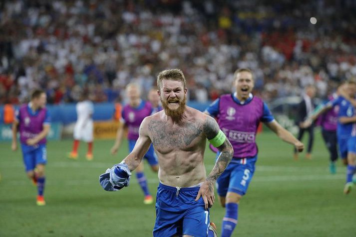 Aron Einar Gunnarsson, fyrirliði íslenska karlalandsliðsins í knattspyrnu. 