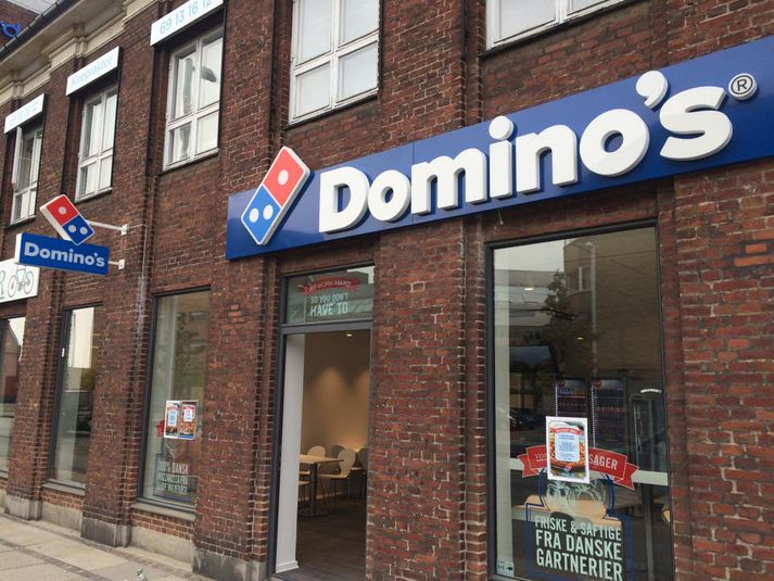 Frá útibúi Domino's í Glostrup.