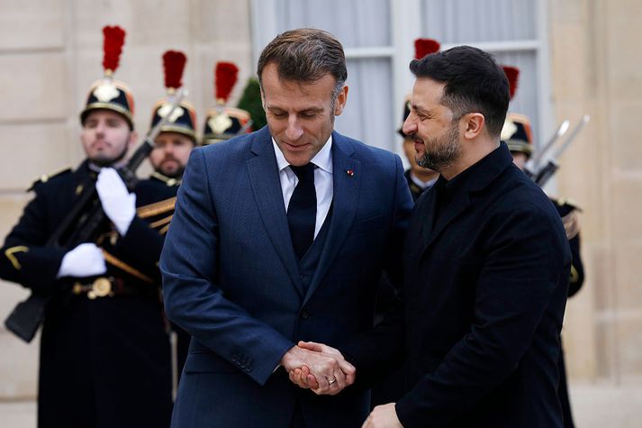 Það fór vel á með forsetunum í París í gær.