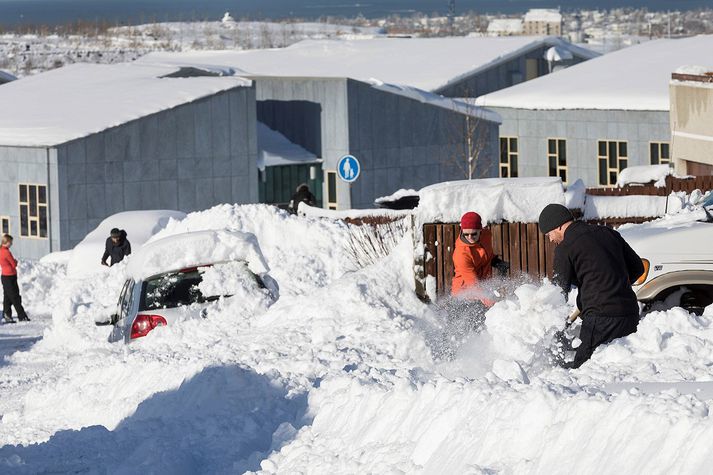 Svona var umhorfs á höfuðborgarsvæðinu snemma árs í fyrra. Þá hefur eflaust verið mikið að gera hjá snjómokstursmönnum.