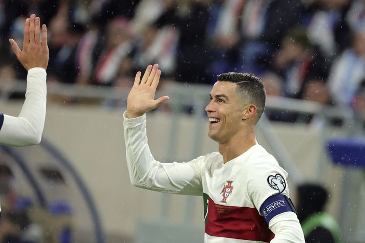 Cristiano Ronaldo skoraði fjögur mörk í fyrstu tveimur landsleikjum sínum á árinu 2023.