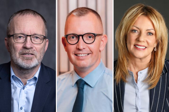 Gunnar Valur Gíslason, Guðfinnur Sigurvinsson og Sigríður Hulda Jónsdóttir, bæjarfulltrúar Sjálfstæðisflokksins í Garðabæ.