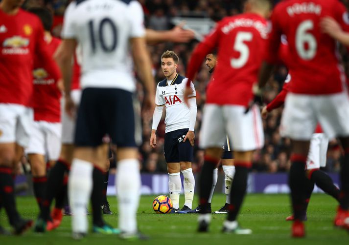 Christian Eriksen í leik með Tottenham á Old Trafford.