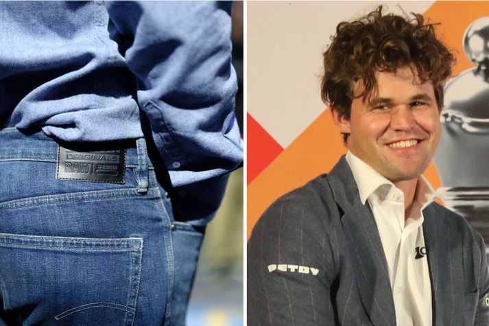 Magnus Carlsen mun ekki fá sekt aftur ef hann mætir í bláum gallabuxum.
