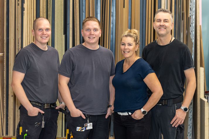 Afltak er fyrirtæki byggt á traustum grunni og samheldnum hópi eigenda. Frá vinstri eru Hafsteinn Helgi Grétarsson, Guðbjartur Geiri Grétarsson, Kristín Ýr Pálmarsdóttir framkvæmdastjóri og Jónas Bjarni Árnason.