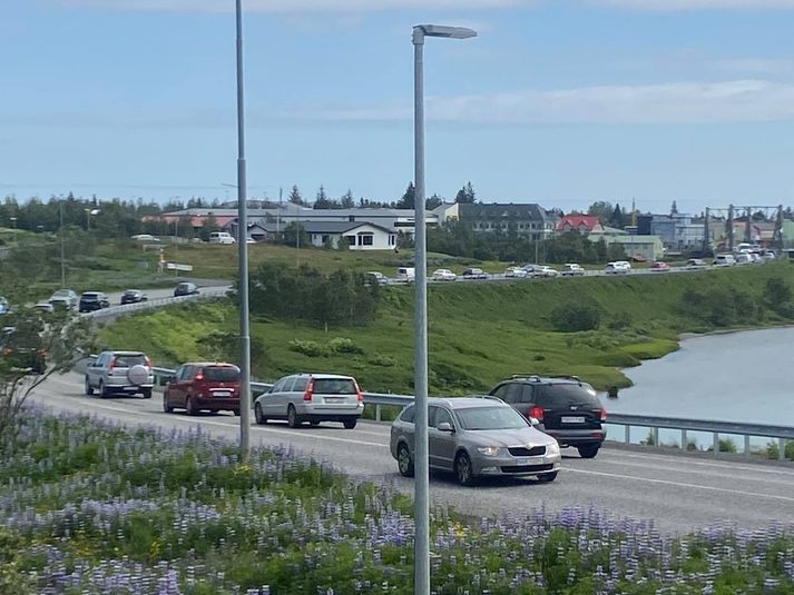 Mikil umferð hefur verið á og í gegnum Selfoss í sumar.