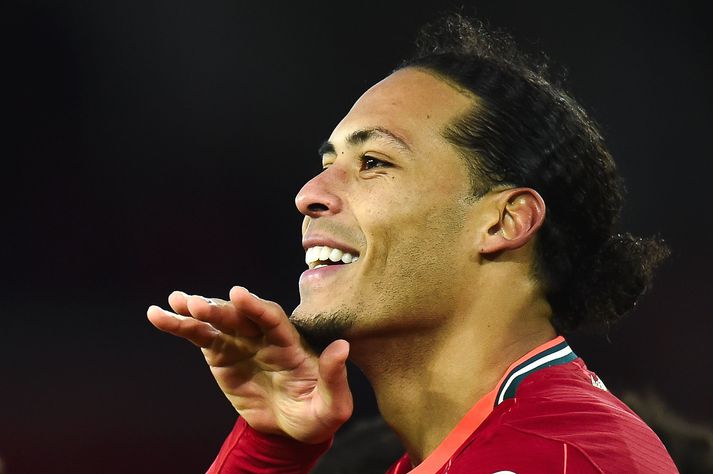 Virgil Van Dijk skoraði í dag