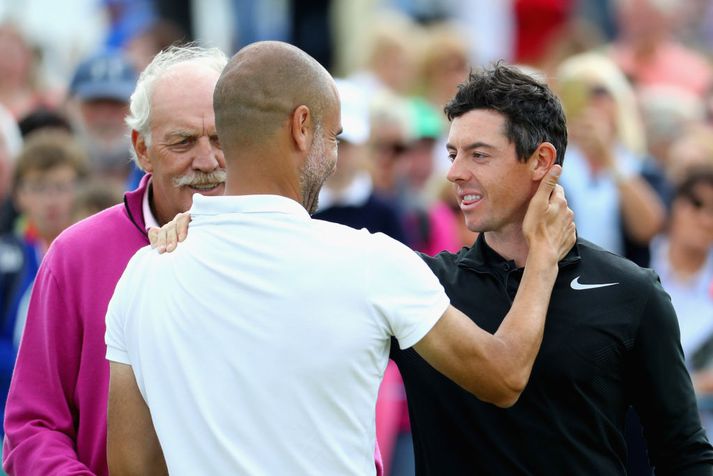 Pep lék á Pro/Am móti með Rory McIlroy í fyrra.