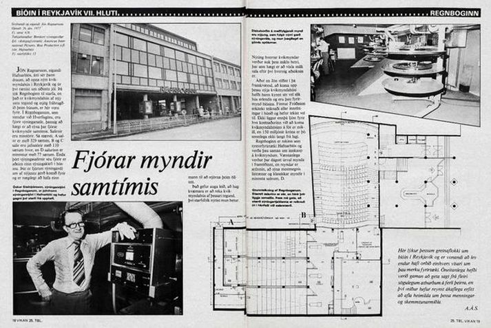 Umfjöllun um Regnbogann í Vikunni á áttunda áratugnum.