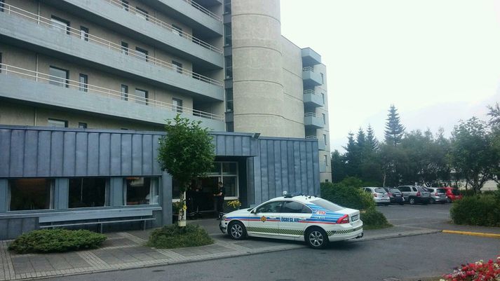 Frá vettvangi í dag.