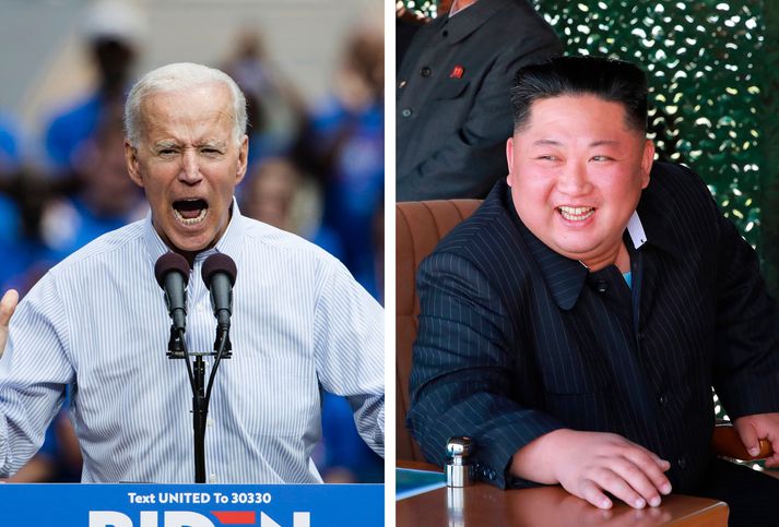 Joe Biden og Kim Jong Un.