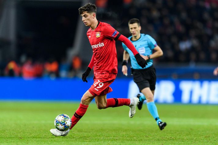 Kai Havertz í leik með Bayer Leverkusen.