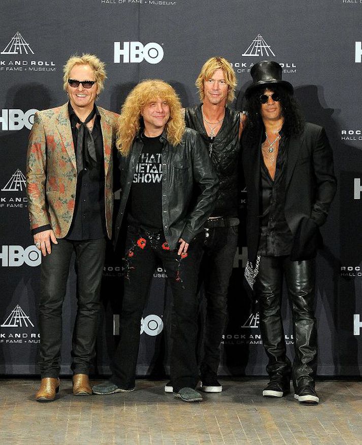 Axl Rose mætti ekki á svæðið ásamt strákunum í Guns N‘ Roses, en hann hefur hvorki verið sáttur við lífið né tilveruna síðustu ár.