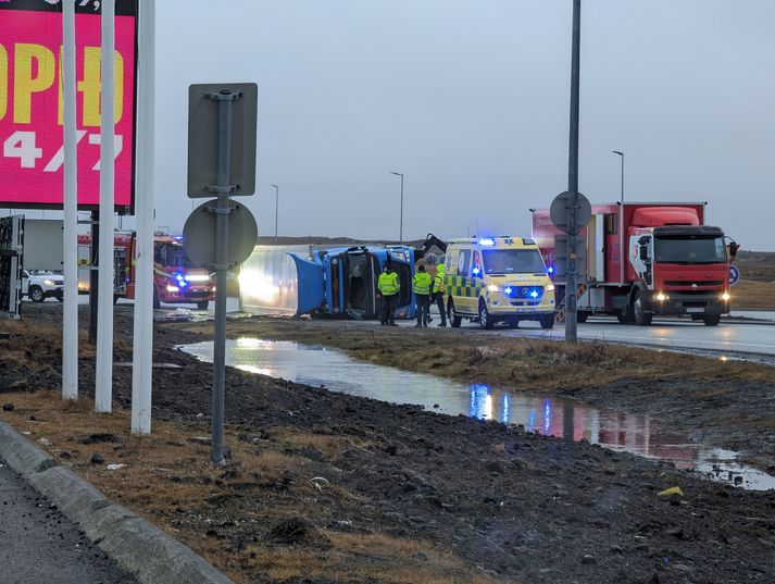 Frá vettvangi á þriðja tímanum í dag.