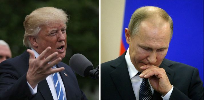 Donald Trump og Vladimír Pútín.