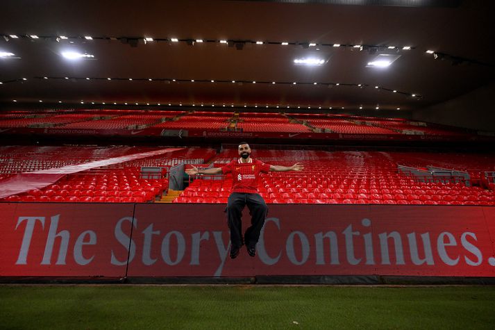 Sagan heldur áfram. Mohamed Salah heldur kyrru fyrir á Anfield.