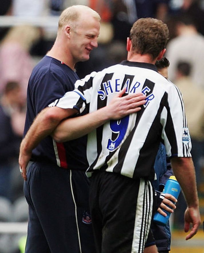 Alan Shearer og Iain Dowie eftir leik Newcastle og Crystal Palace árið 2005.