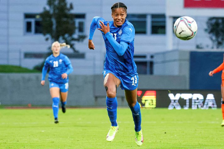 Sveindís Jane Jónsdóttir var markahæsti leikmaður íslenska landsliðsins á árinu 2021.