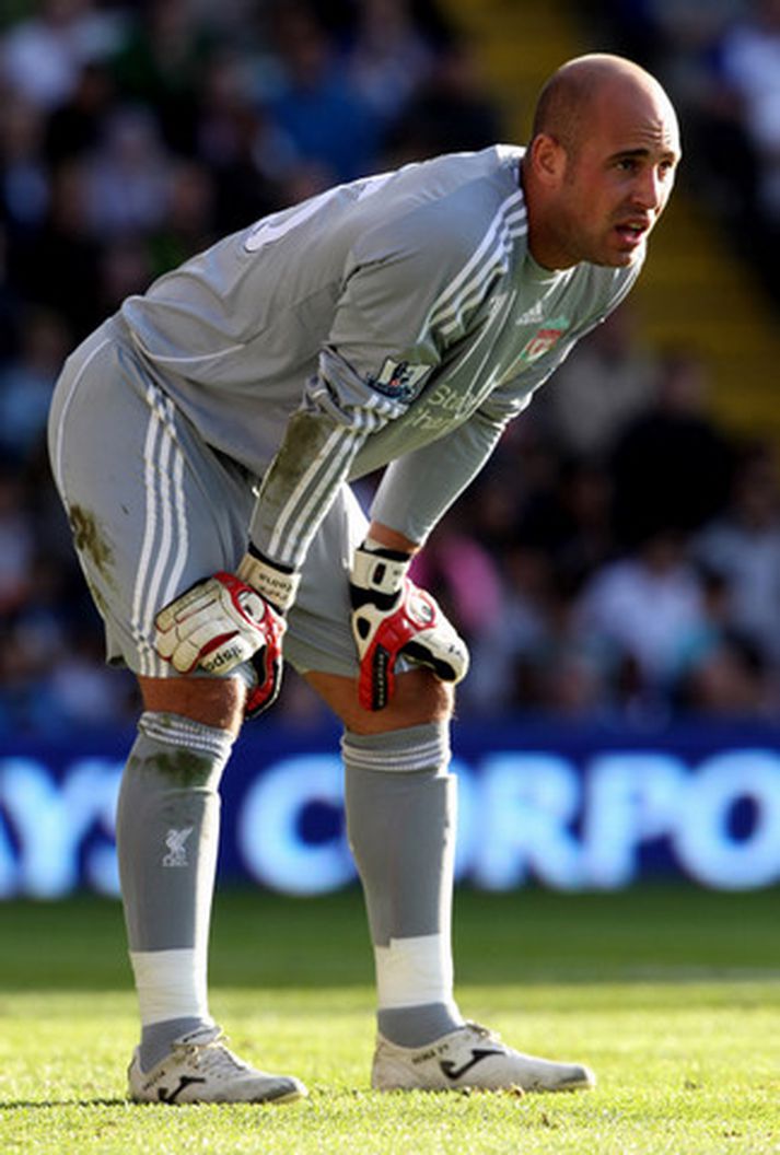 Pepe Reina, markvörður Liverpool.
