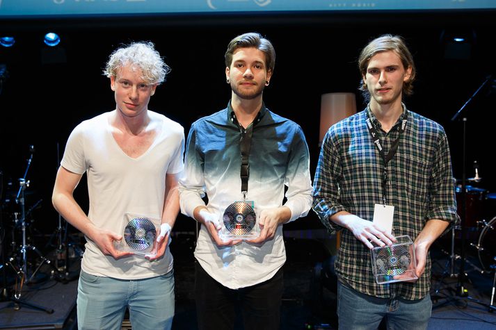 Sáttir með sigurinn.