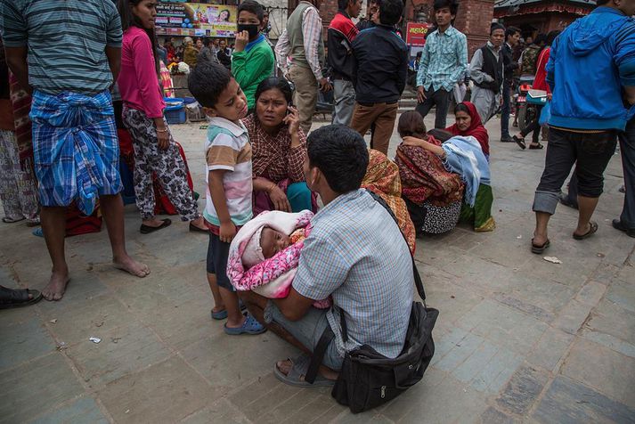 Tugir þúsunda eru á vergangi í Nepal vegna skjálftans, þar á meðal fjöldi barna.