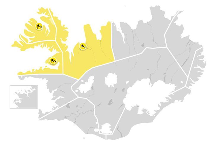 Kort Veðurstofunnar.