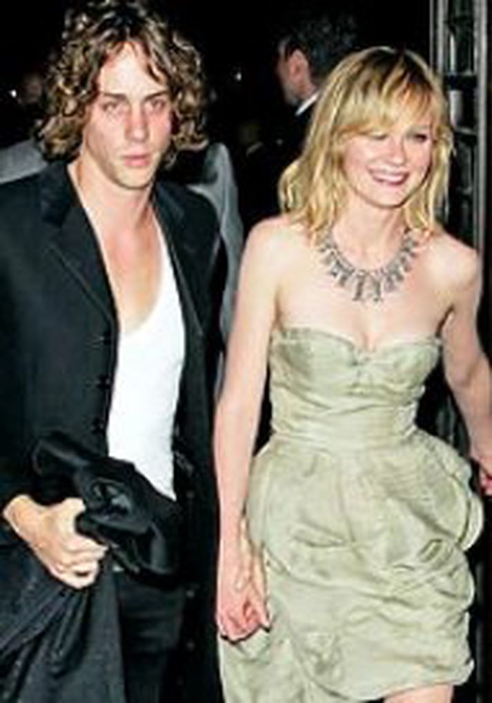 Breski rokkarinn Johnny Borrell og leikkonan Kristen Dunst