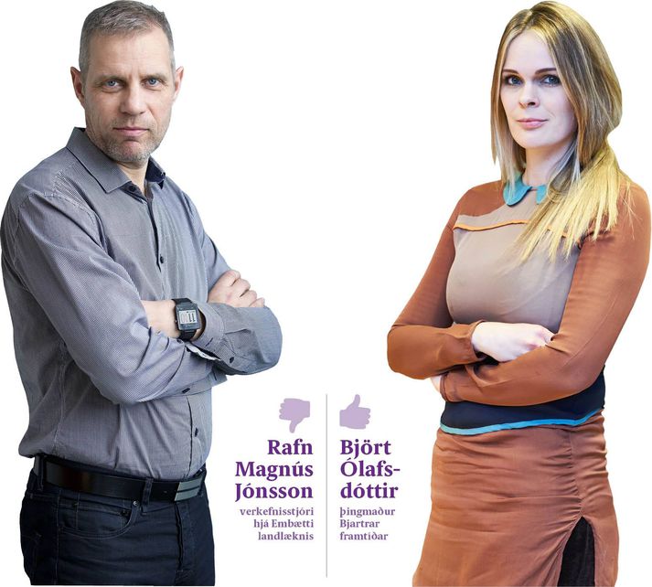 Rafn vill ekki selja áfengi í verslunum en það vill Björt.