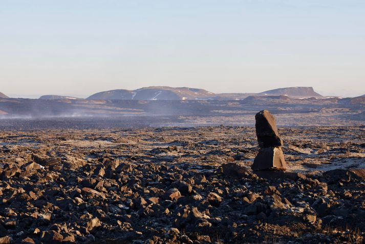 Skjálftasvæðið í gær.