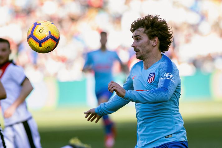 Antoine Griezmann á ferðinni í leiknum í dag.