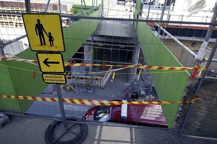 Frá vettvangi í Espoo.