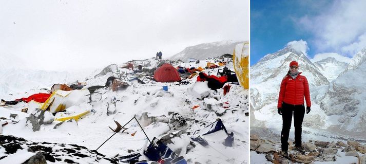 Vilborg Arna segir að skrefin úr grunnbúðum Everest hafi verið þung.