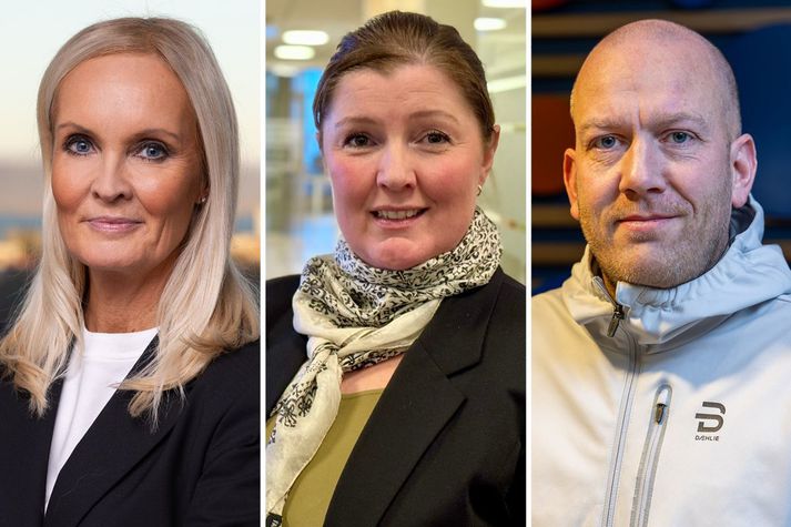 Sigríður Margét Oddsdóttir framkvæmdastjóri SA, Aldís Magnúsdóttir sáttasemjari hjá Ríkissáttasemjara og Arnar Hjálmsson formaður flugumferðarstjóra. 