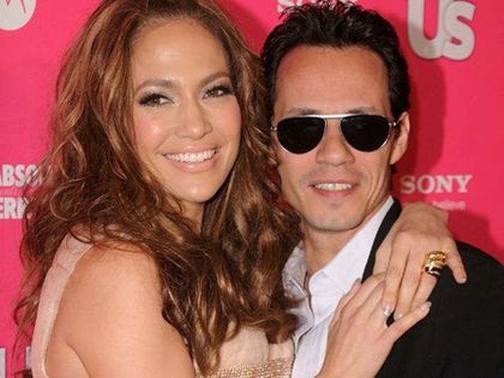 J-Lo með Marc Anthony á meðan allt lék í lyndi.