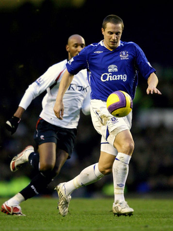 Phil Jagielka í leik með Everton.