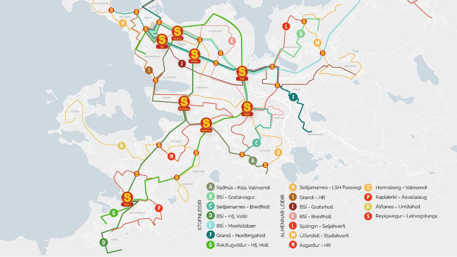 Meirihluti íbúa verði mun nær stoppistöðvum stofnleiða Strætó en nú ...