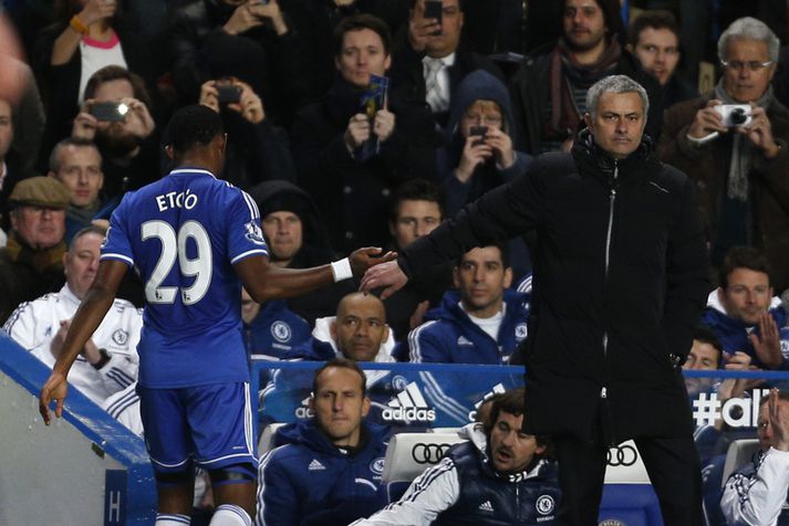 Samuel Eto'o og Jose Mourinho.