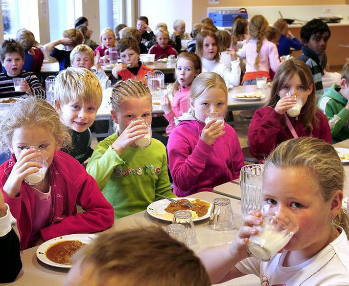 Krakkar í Flataskóla Ekki er síst tekist á um hvort fækkun kennslustunda rýri gæði skólastarfsins og hvort brotið sé á réttindum barna.fréttablaðið/gva