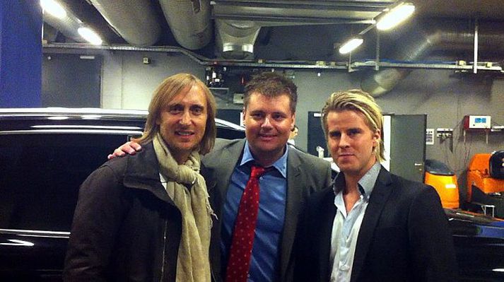 Frá vinstri: David Guetta, Trond Opsahl og Christoffer Huse. Þeir vilja lokka heimsfræga erlenda flytjendur til Íslands.