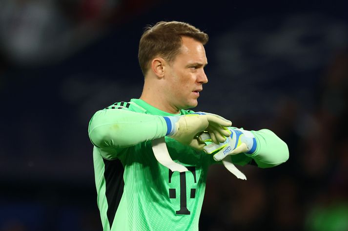 Manuel Neuer tókst ekki að verja skot í leik PSG og Bayern Munchen í gærkvöldi. 