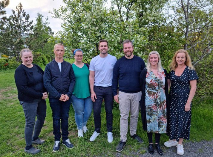 Nýkjörin sveitarstjórn Eyjafjarðarsveitar. Sigríður Bjarnadóttir, Sigurður Ingi Friðleifsson, Berglind Kristinsdóttir, Kjartan Sigurðsson, Hermann Ingi Gunnarsson, Linda Margrét Sigurðardóttir og Ásta Arnbjörg Pétursdóttir.