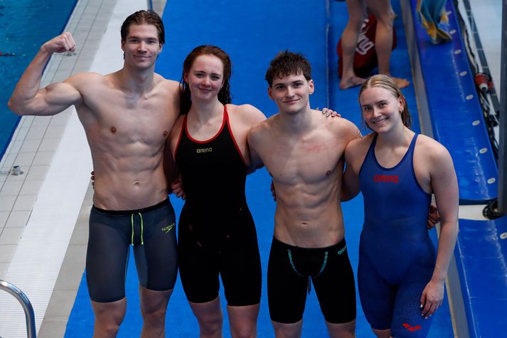 Símon Elías Statkevicius, Vala Dís Cicero, Ýmir Chatenay Sölvason og Jóhanna Elín Guðmundsdóttir settu saman Íslandsmet í dag.