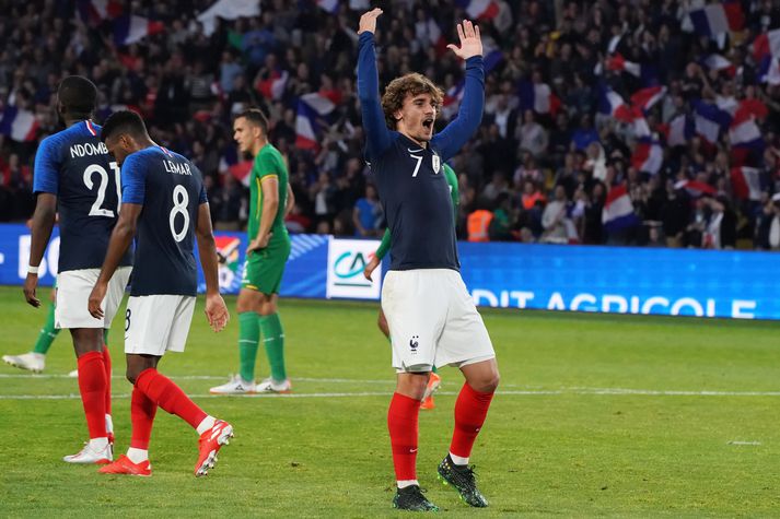 Griezmann fagnar marki sínu.