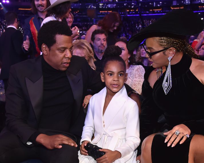 Hér er Blue Ivy ásamt foreldrum sínum