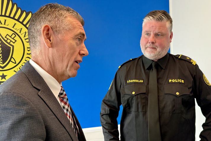 Alan Brady og Eiríkur Valberg vinna að rannsókn málsins.