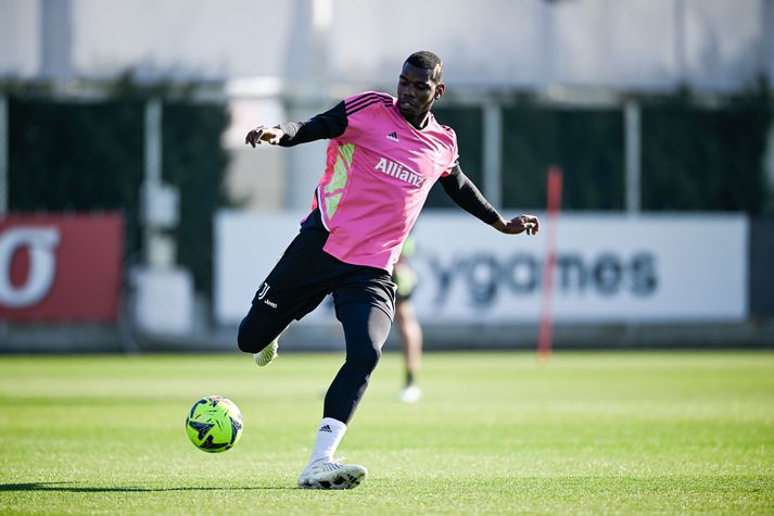 Paul Pogba er byrjaður að æfa með Juventus og var í hóp hjá liðinu í síðasta deildarleik.