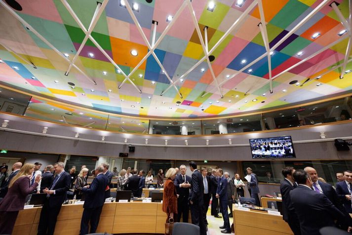 Myndin er tekin í húsnæði EFTA í Brussel. 