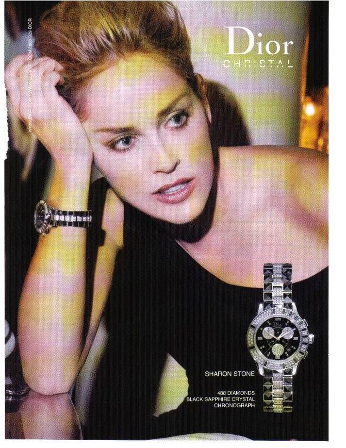 Sharon Stone andlit Christian Dior.