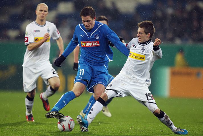 Gylfi Þór í leik gegn Gladbach í vetur.