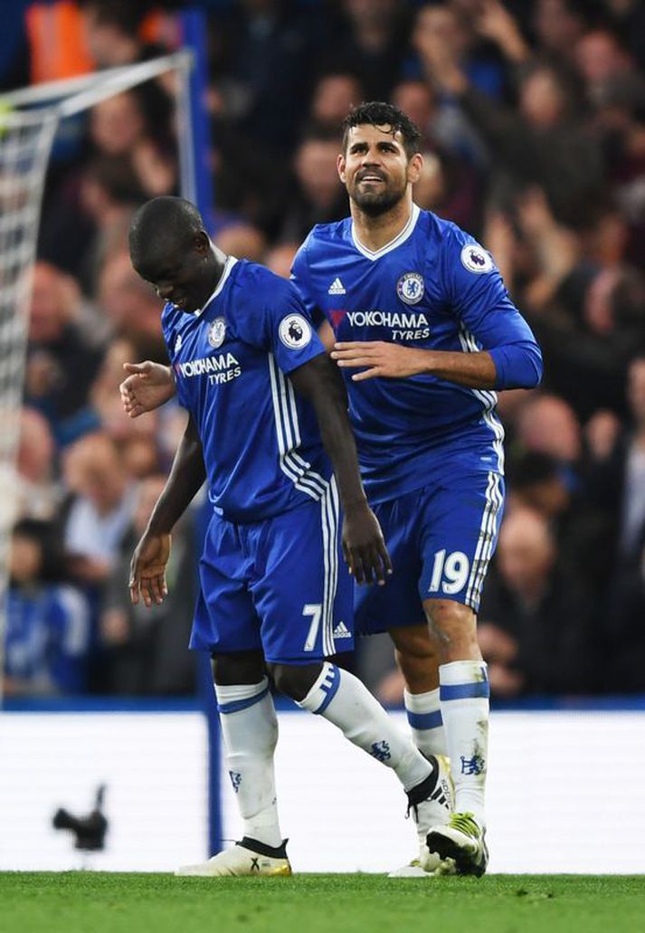 N'Golo Kante og Diego Costa verða báðir í stúkunni á mánudaginn.